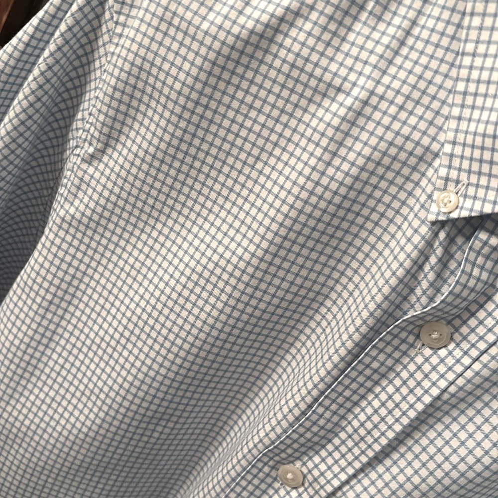 Duluth Trading Co. Blue Gingham Button Down Shirt. Men’s Sz-M Short Sleeve - Picture 3 of 11